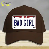 Bad Girl Ohio Novelty License Plate Hat Cotton / Dark Brown