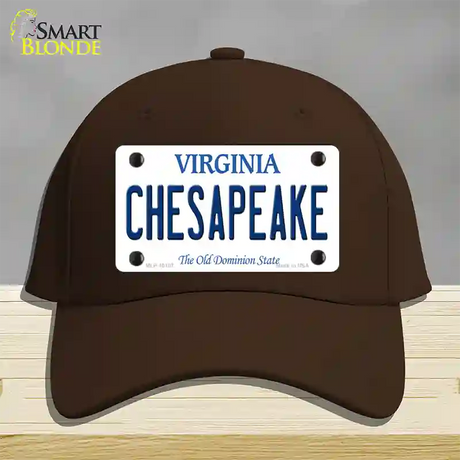 Chesapeake Virginia Novelty License Plate Hat Cotton / Dark Brown