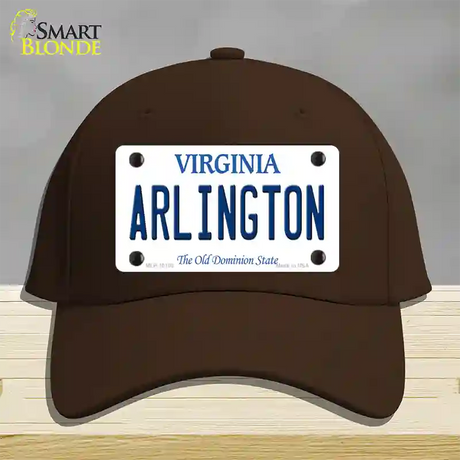 Arlington Virginia Novelty License Plate Hat Cotton / Dark Brown