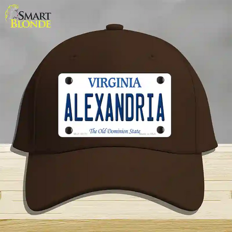 Alexandria Virginia Novelty License Plate Hat Cotton / Dark Brown