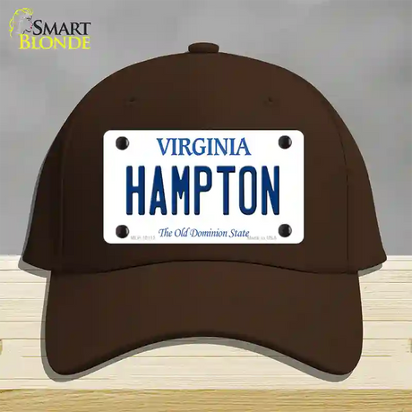 Hampton Virginia Novelty License Plate Hat Cotton / Dark Brown