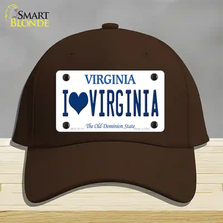 I Love Virginia Novelty License Plate Hat Cotton / Dark Brown