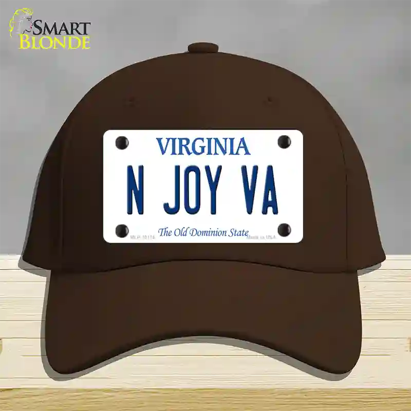 N Joy VA Virginia Novelty License Plate Hat Cotton / Dark Brown