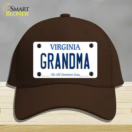 Grandma Virginia Novelty License Plate Hat Cotton / Dark Brown