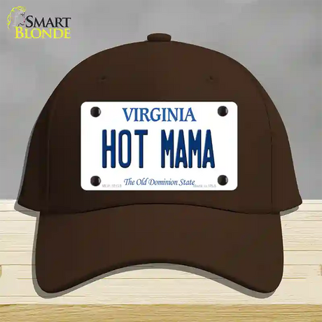 Hot Mama Virginia Novelty License Plate Hat Cotton / Dark Brown