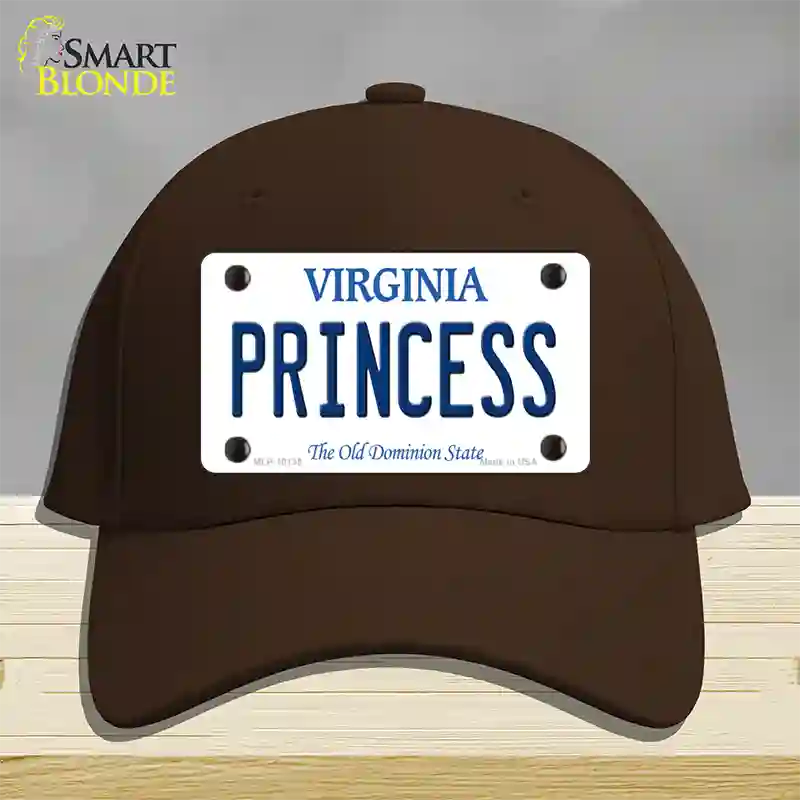 Princess Virginia Novelty License Plate Hat Cotton / Dark Brown