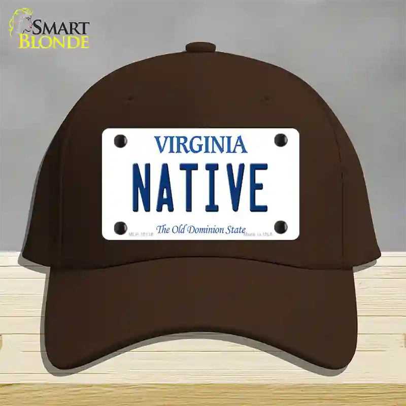 Native Virginia Novelty License Plate Hat Cotton / Dark Brown