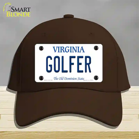 Golfer Virginia Novelty License Plate Hat Cotton / Dark Brown