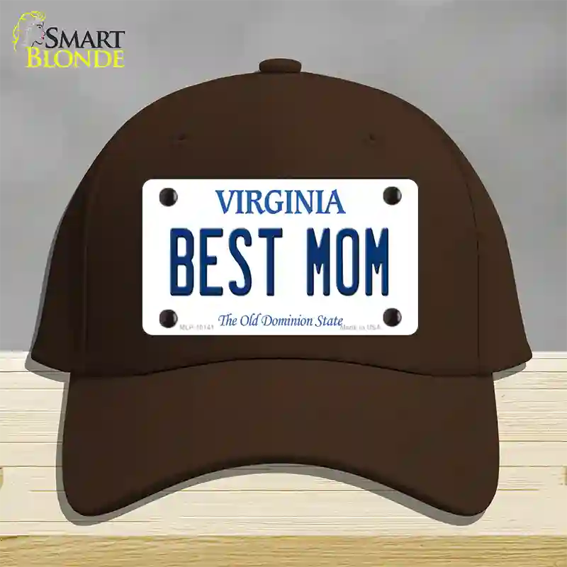 Best Mom Virginia Novelty License Plate Hat Cotton / Dark Brown