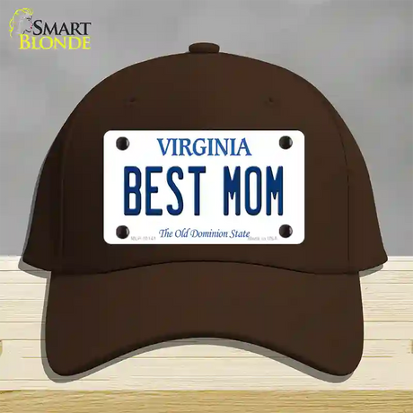 Best Mom Virginia Novelty License Plate Hat Cotton / Dark Brown