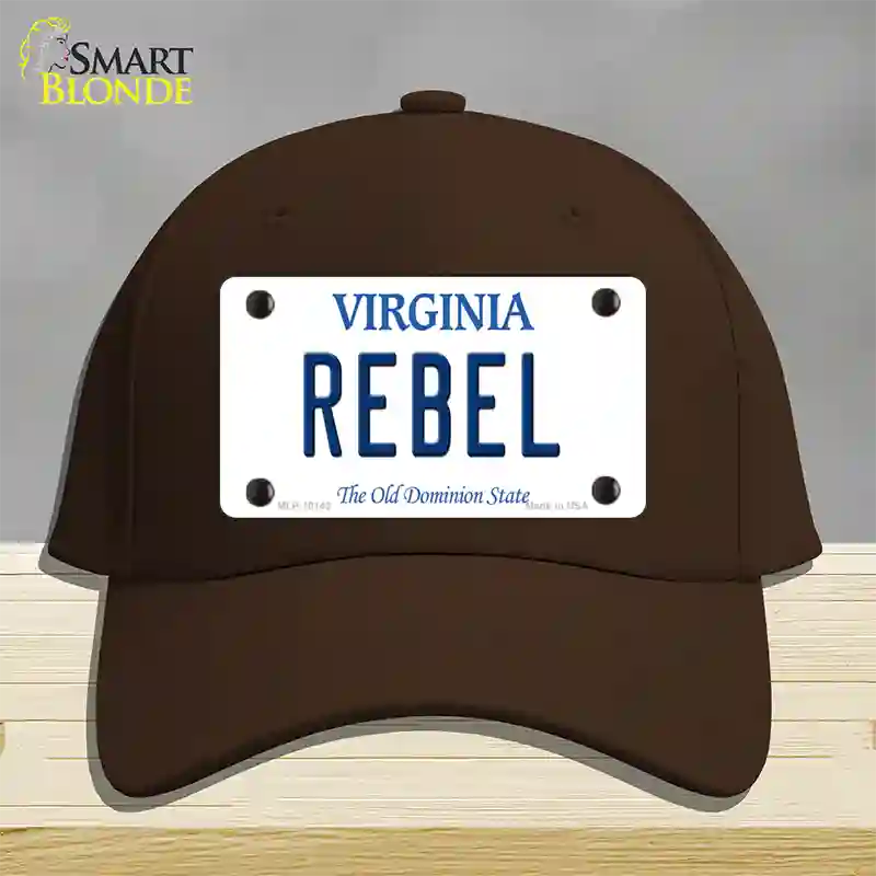 Rebel Virginia Novelty License Plate Hat Cotton / Dark Brown