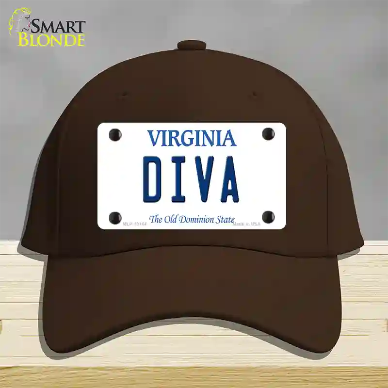 Diva Virginia Novelty License Plate Hat Cotton / Dark Brown