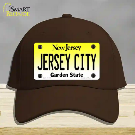 Jersey City New Jersey Novelty License Plate Hat Cotton / Dark Brown