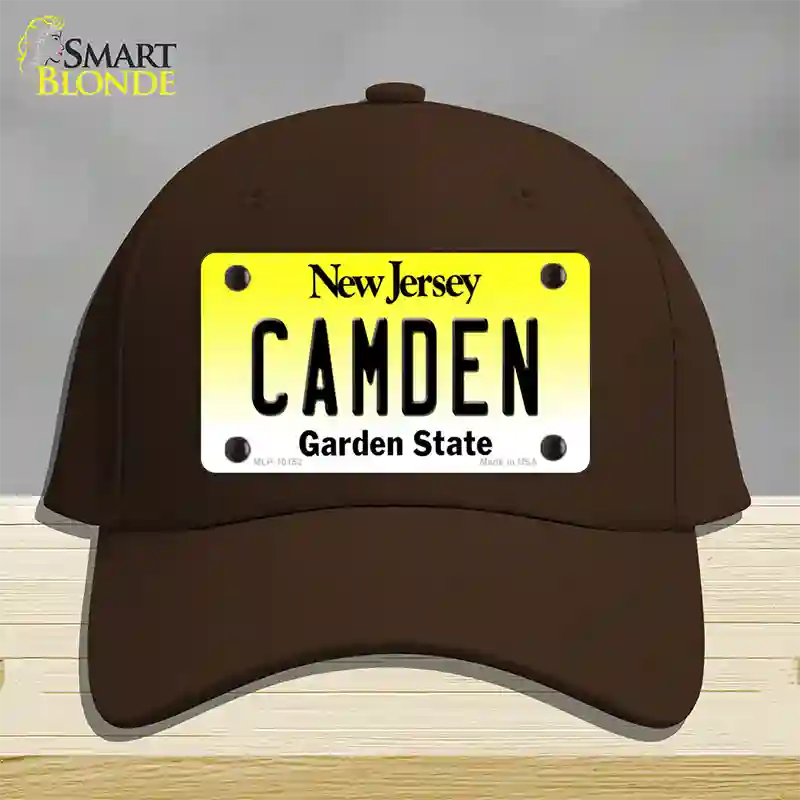 Camden New Jersey Novelty License Plate Hat Cotton / Dark Brown