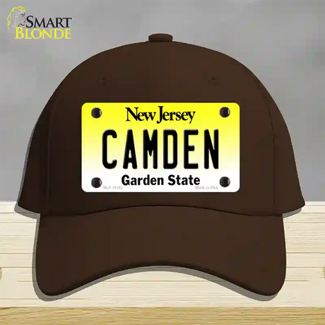 Camden New Jersey Novelty License Plate Hat Cotton / Dark Brown