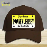 I Love New Jersey Novelty License Plate Hat Cotton / Dark Brown