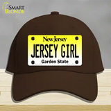 Jersey Girl New Jersey Novelty License Plate Hat Cotton / Dark Brown