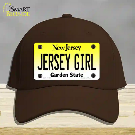 Jersey Girl New Jersey Novelty License Plate Hat Cotton / Dark Brown