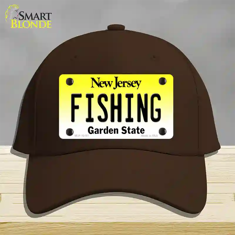 Fishing New Jersey Novelty License Plate Hat Cotton / Dark Brown