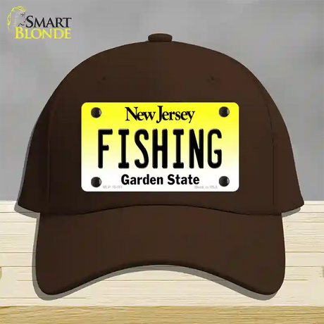 Fishing New Jersey Novelty License Plate Hat Cotton / Dark Brown