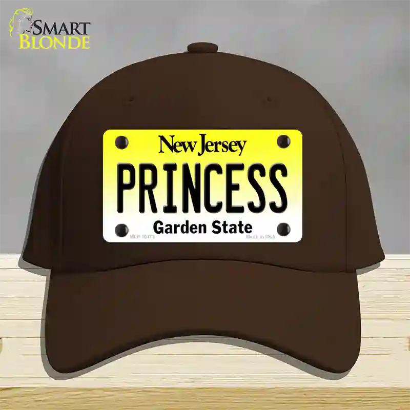 Princess New Jersey Novelty License Plate Hat Cotton / Dark Brown