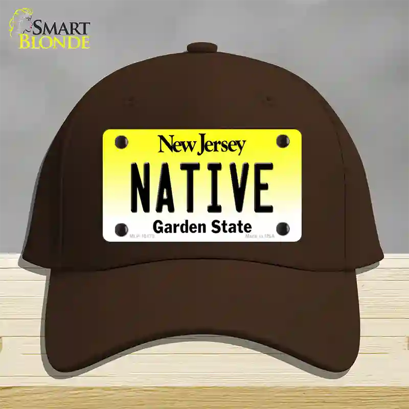 Native New Jersey Novelty License Plate Hat Cotton / Dark Brown