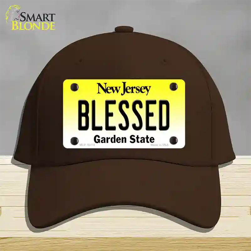 Blessed New Jersey Novelty License Plate Hat Cotton / Dark Brown