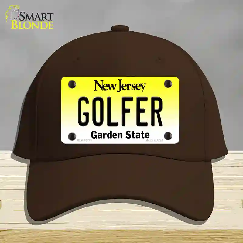 Golfer New Jersey Novelty License Plate Hat Cotton / Dark Brown