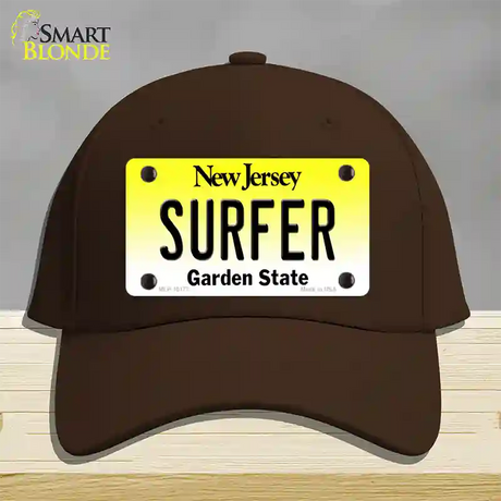 Surfer New Jersey Novelty License Plate Hat Cotton / Dark Brown