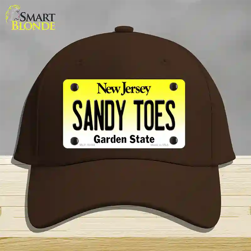 Sandy Toes New Jersey Novelty License Plate Hat Cotton / Dark Brown