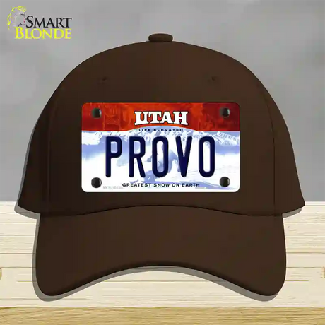 Provo Utah Novelty License Plate Hat Cotton / Dark Brown