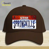 Springville Utah Novelty License Plate Hat Cotton / Dark Brown