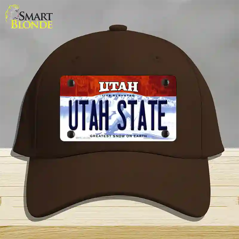 Utah State Utah Novelty License Plate Hat Cotton / Dark Brown