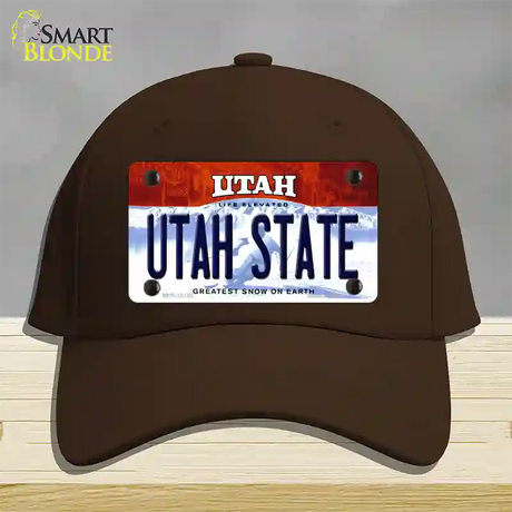 Utah State Utah Novelty License Plate Hat Cotton / Dark Brown