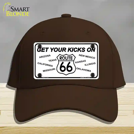 Get Your Kicks On 66 Novelty License Plate Hat Cotton / Dark Brown