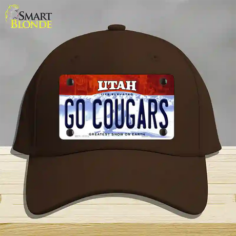 Go Cougars Utah Novelty License Plate Hat Cotton / Dark Brown