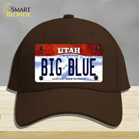 Big Blue Utah Novelty License Plate Hat Cotton / Dark Brown