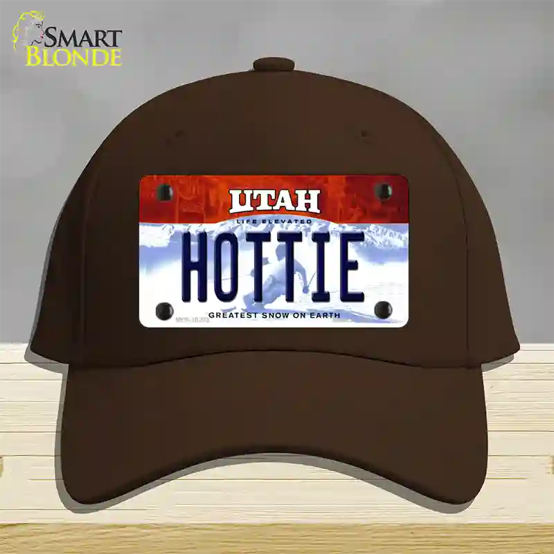 Hottie Utah Novelty License Plate Hat Cotton / Dark Brown