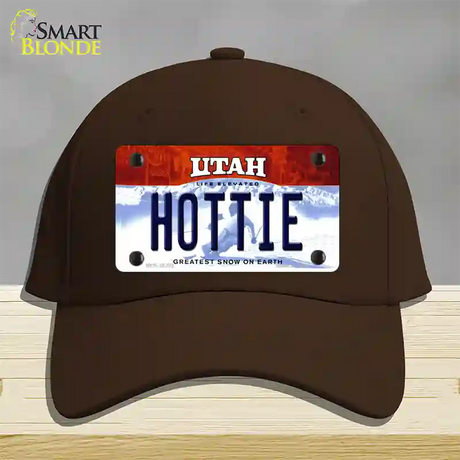 Hottie Utah Novelty License Plate Hat Cotton / Dark Brown