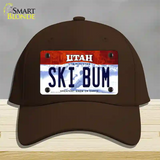 Ski Bum Utah Novelty License Plate Hat Cotton / Dark Brown