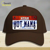 Hot Mama Utah Novelty License Plate Hat Cotton / Dark Brown