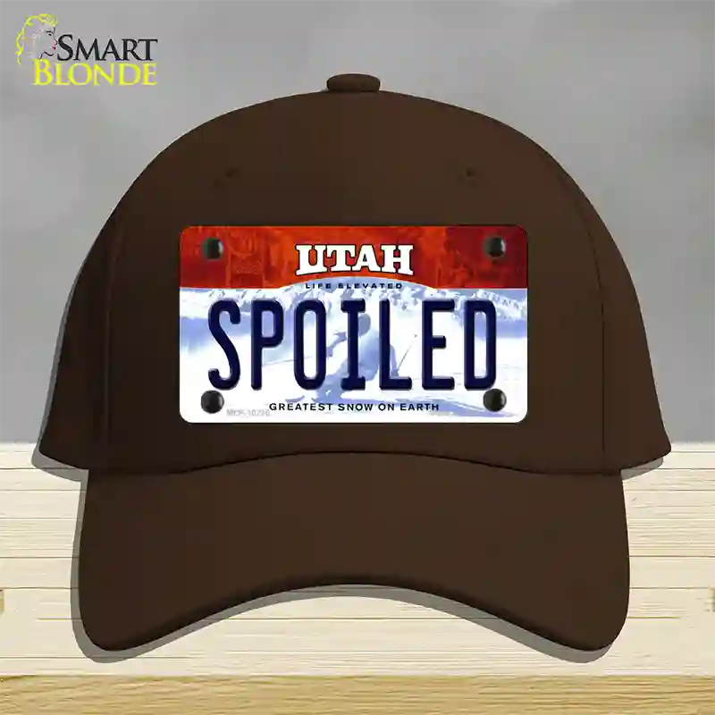 Spoiled Utah Novelty License Plate Hat Cotton / Dark Brown