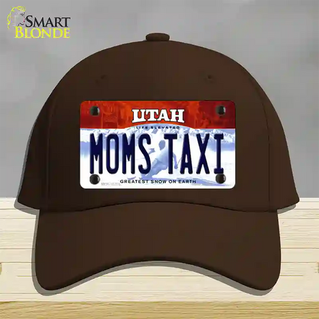 Moms Taxi Utah Novelty License Plate Hat Cotton / Dark Brown