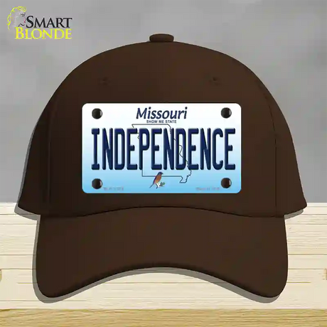 Independence Missouri Novelty License Plate Hat Cotton / Dark Brown