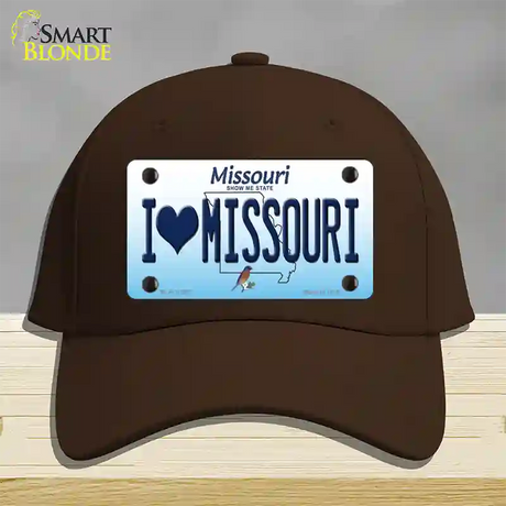 I Love Missouri Novelty License Plate Hat Cotton / Dark Brown