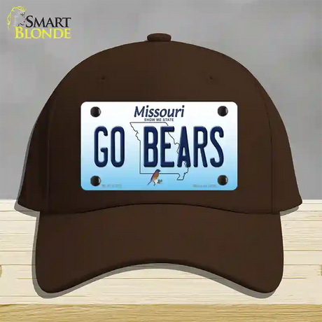 Go Bears Missouri Novelty License Plate Hat Cotton / Dark Brown