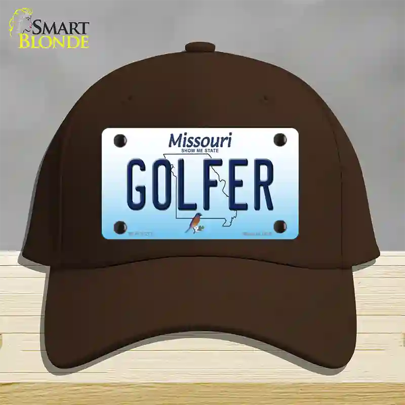 Golfer Missouri Novelty License Plate Hat Cotton / Dark Brown