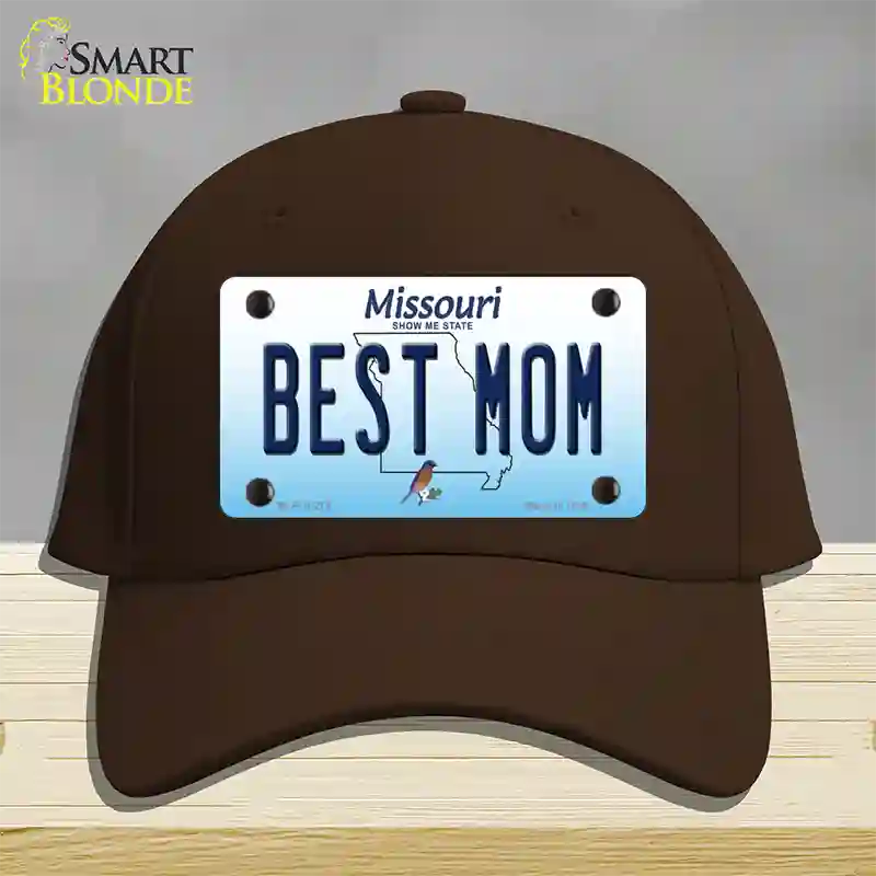 Best Mom Missouri Novelty License Plate Hat Cotton / Dark Brown