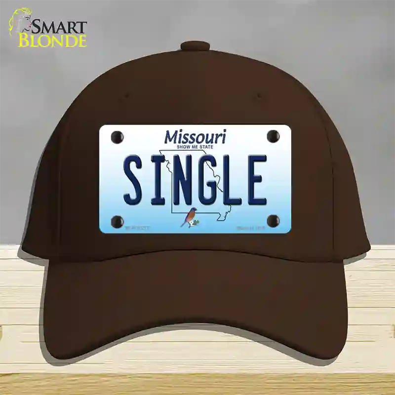 Single Missouri Novelty License Plate Hat Cotton / Dark Brown