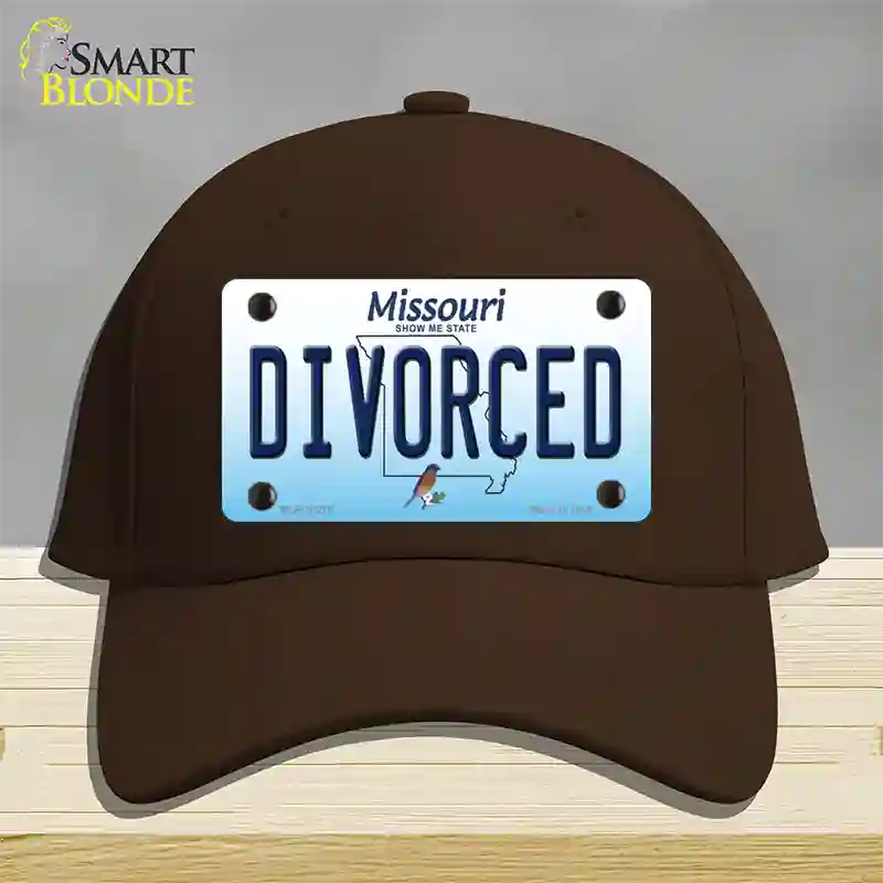 Divorced Missouri Novelty License Plate Hat Cotton / Dark Brown